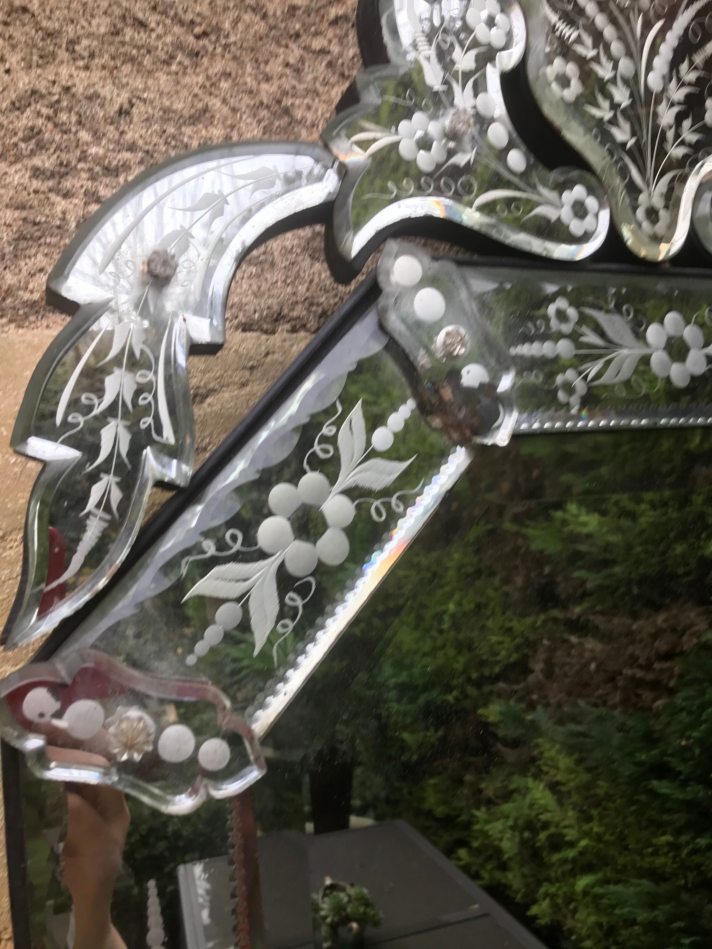 Venetian mirror circa 1900, 100x54 cm