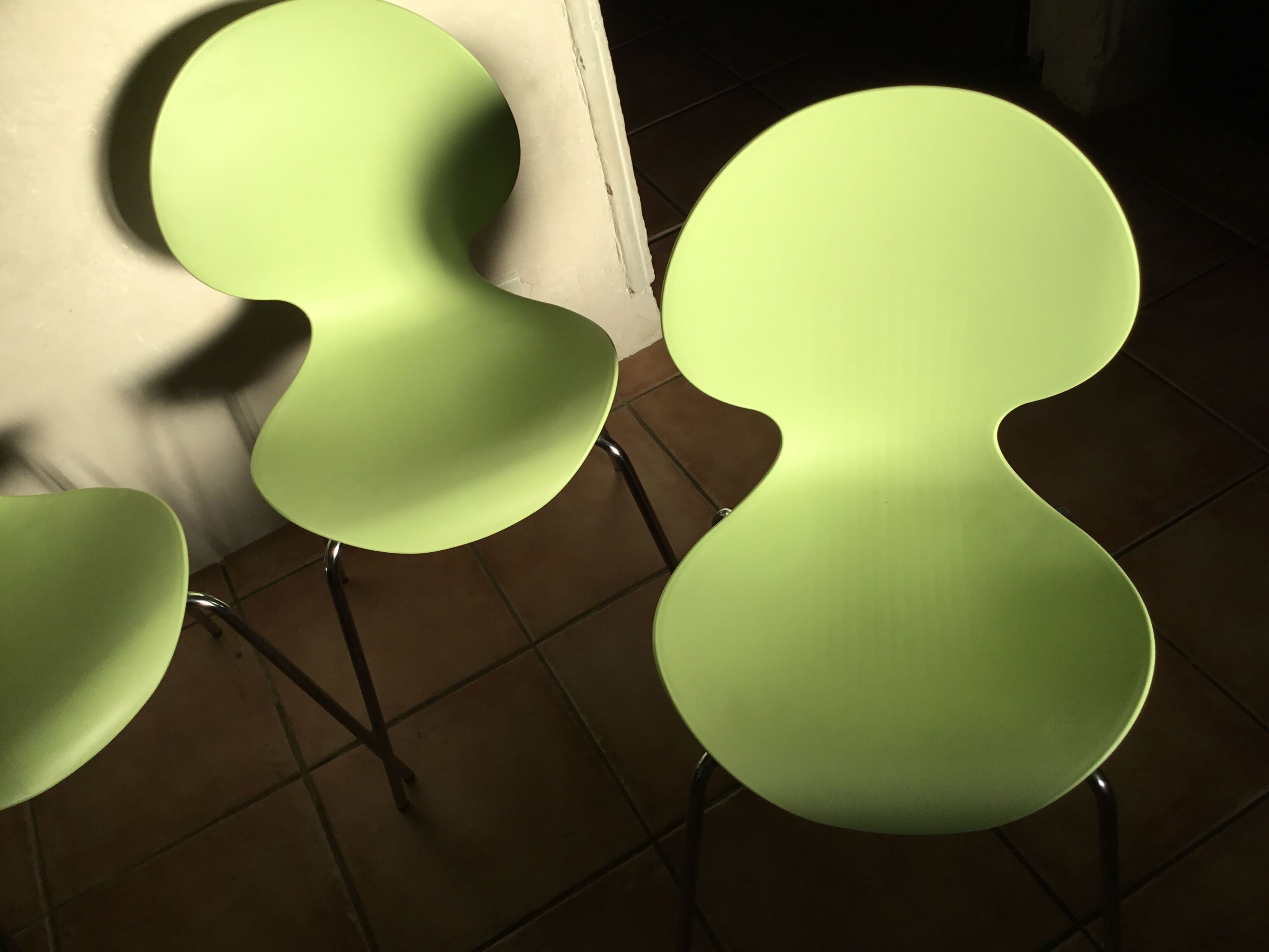 Galvano Tecnica 4 chairs vintage design 80s anise green