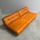 Cognac leather daybed / sofa, 1960s