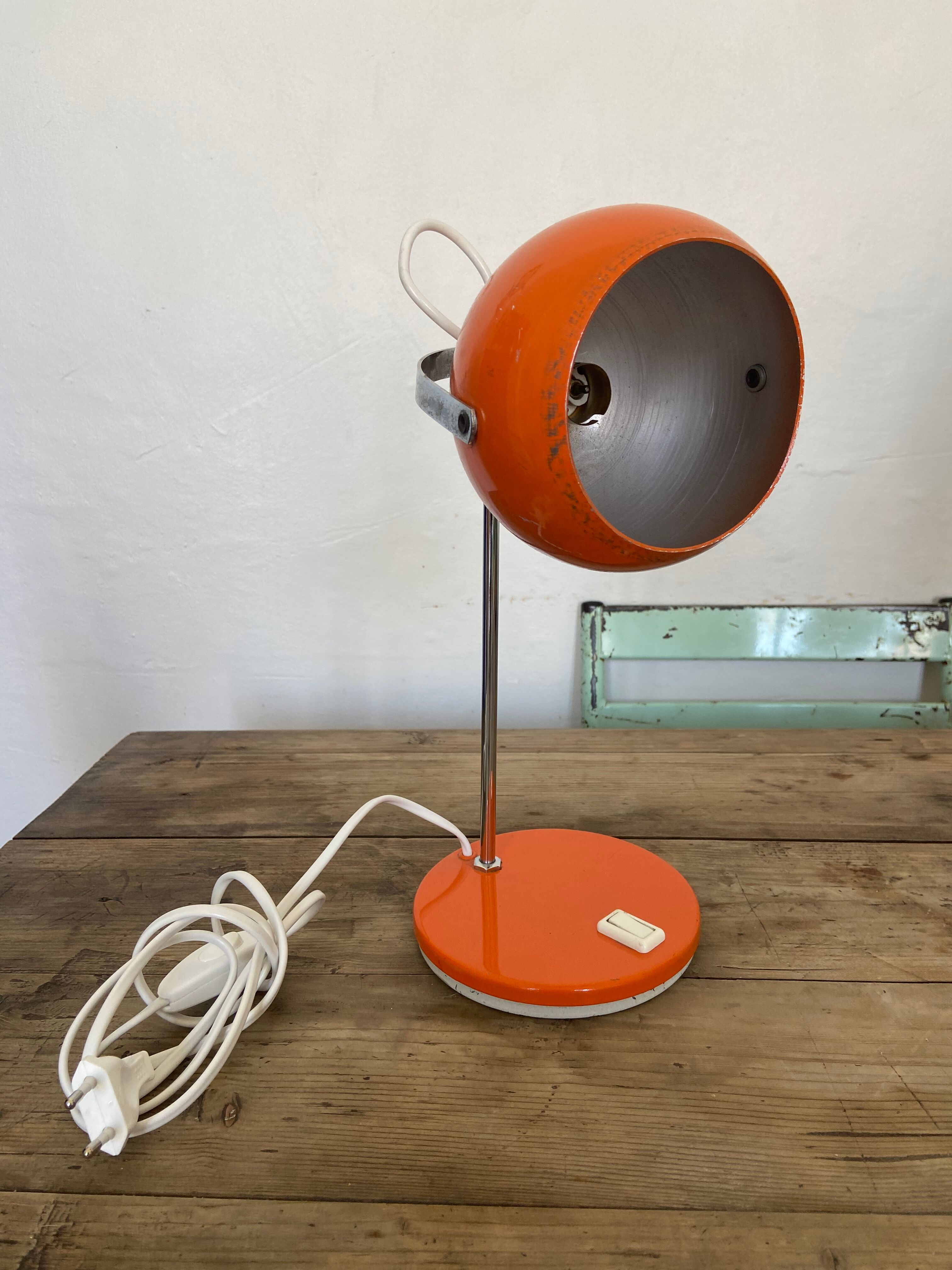Lampe eyeball vintage orange