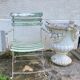 Large 19th century foldable garden armchair in wrought iron and wood