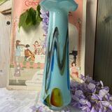 Vase bleu en opaline