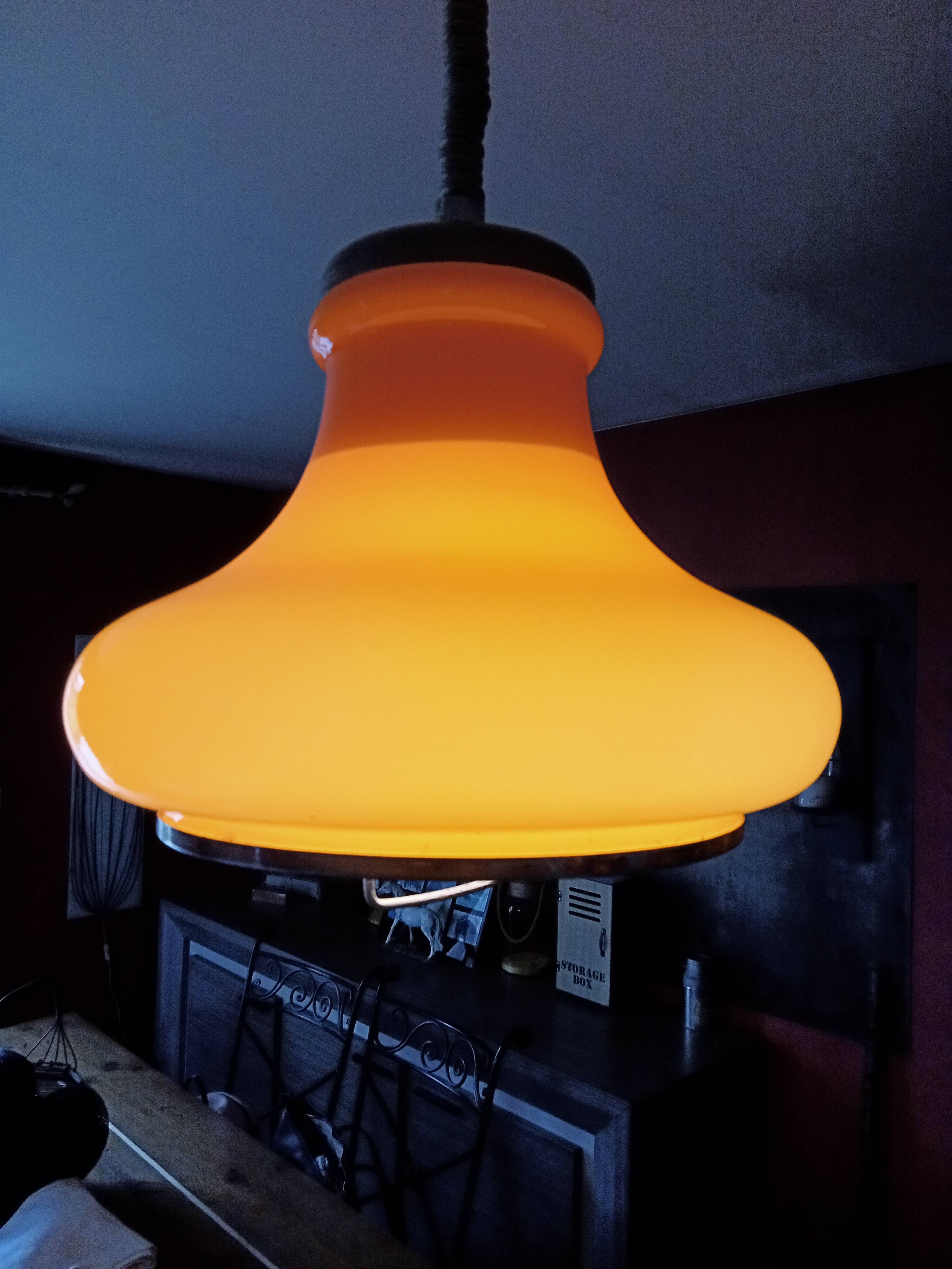 VINTAGE SUSPENSION MONTE ET DESCENDS / ORANGE GLOBE / 70s/80s