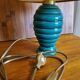 Vintage 50s bedside lamp in green ceramic
