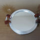 Plateau miroir en palissandre et aluminium Art Deco années 40 50