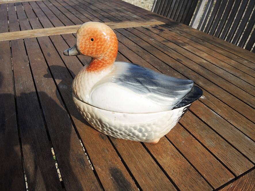 Old Ceramic Duck Terrine