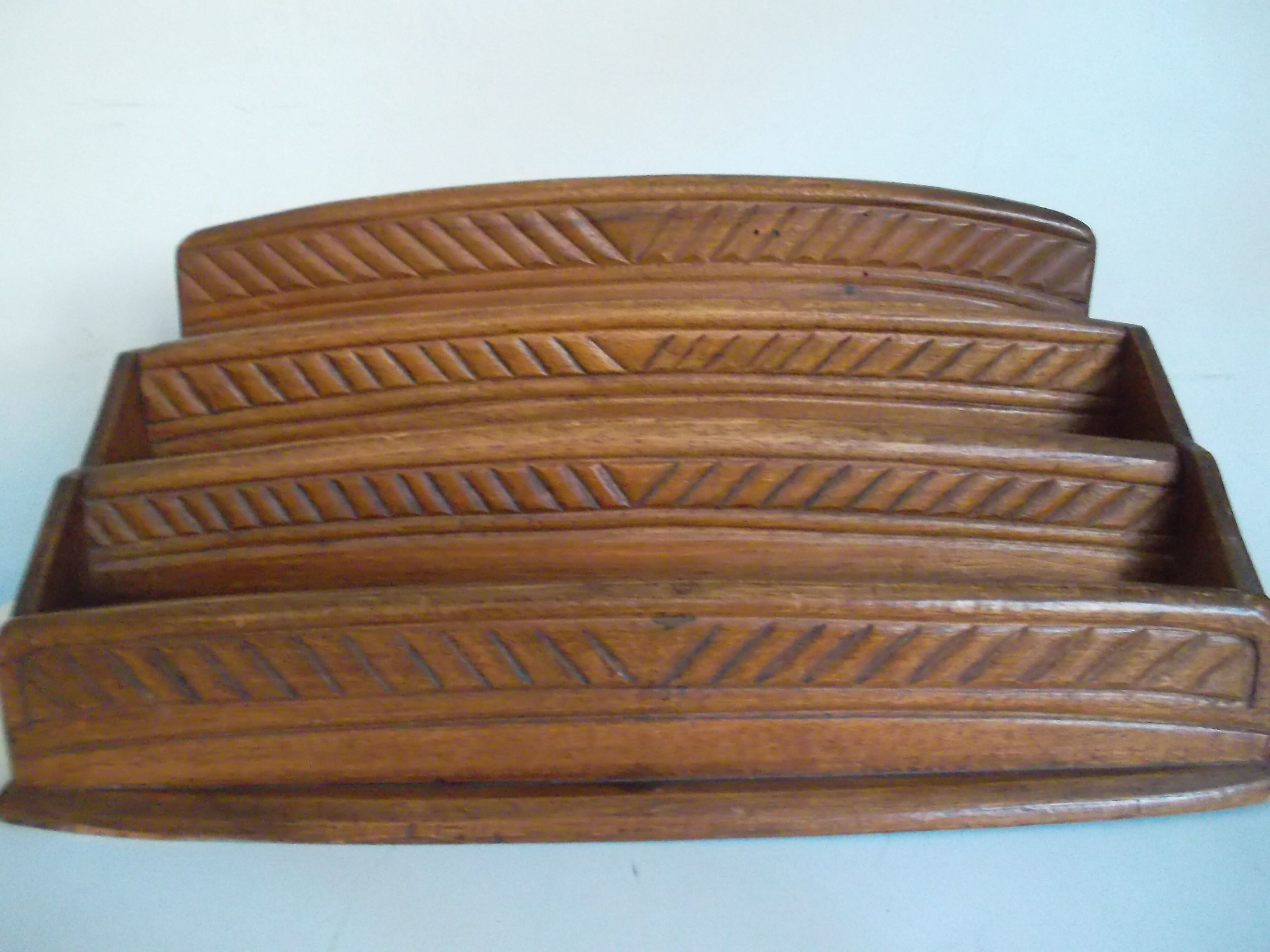 Letter mail holder in carving wood