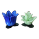 Glass Flower Candle Holder Set