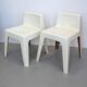 Two white fiberglass Kostka chairs 1970