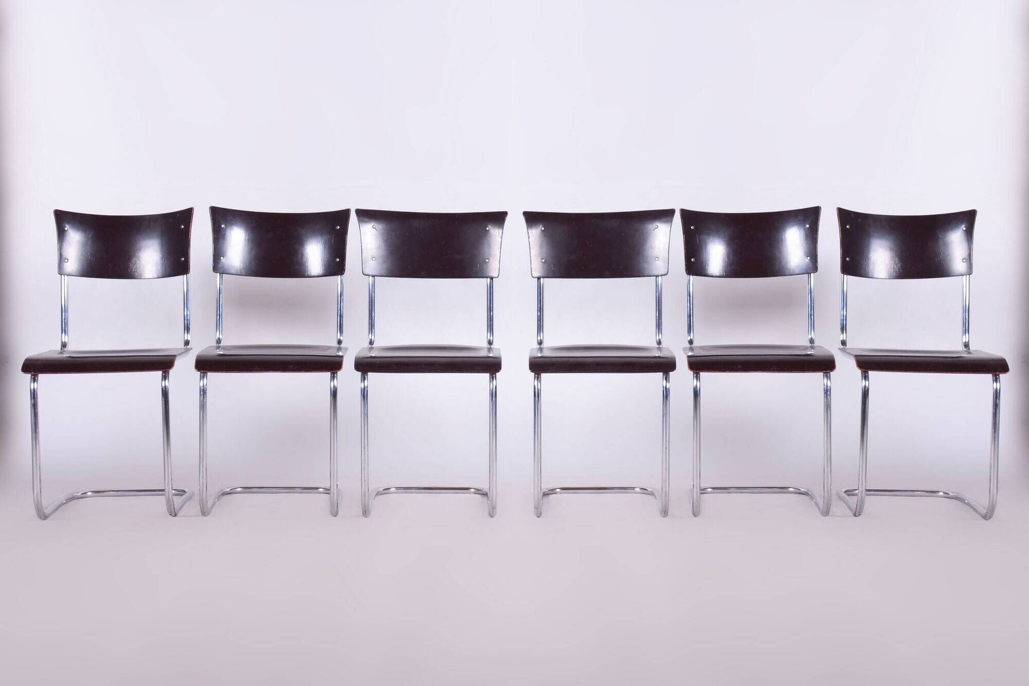 Set of 4 Restored Bauhaus Chairs, Mart Stam, Robert Slezak, Czechia, 1930s