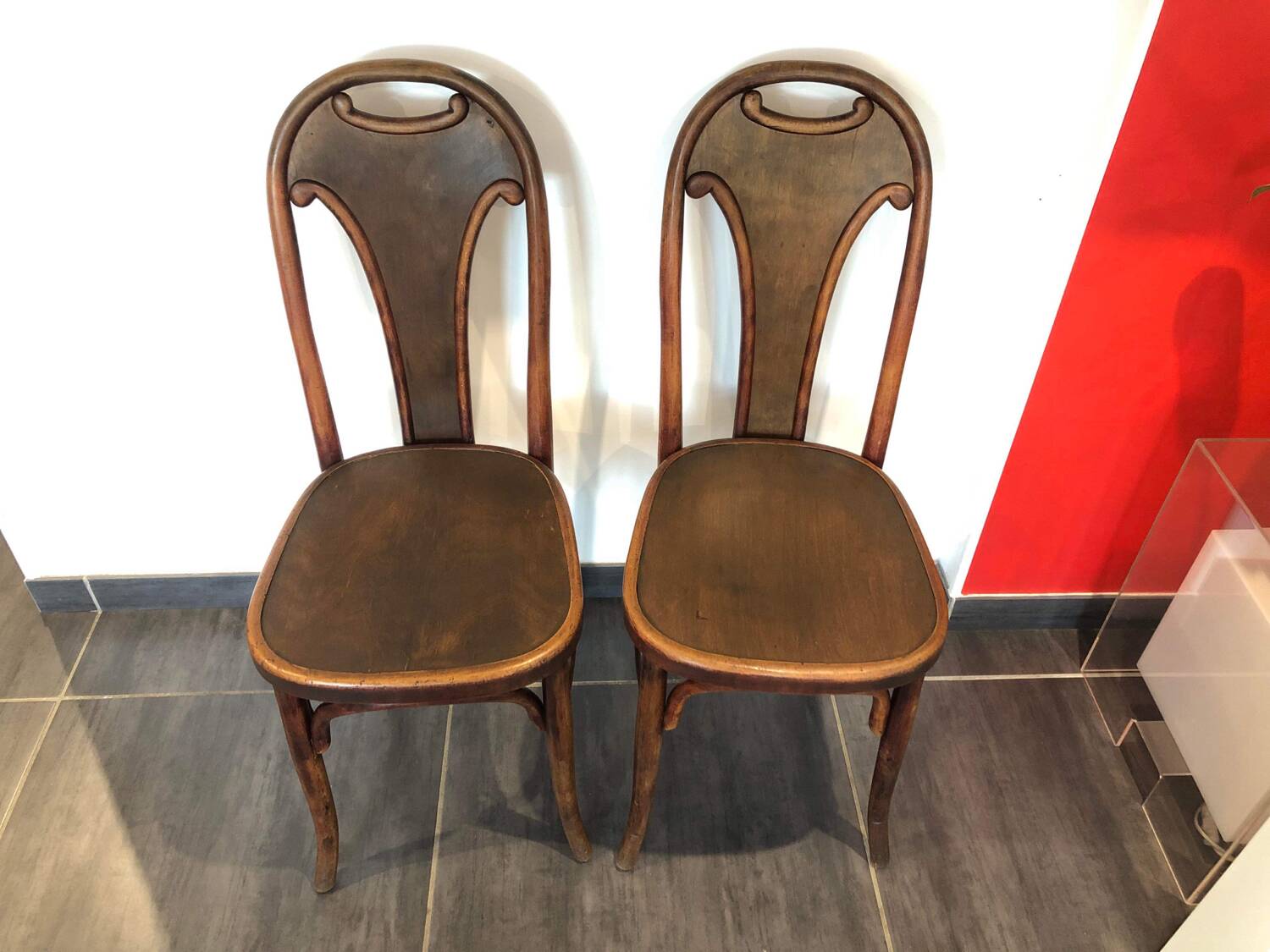 Paire de chaises bistrot Fischel années 1900