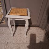 Wooden piano stool painted in linen grey 1950
