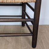 Wooden straw armchair