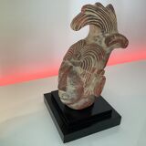 Statue / replica head of the Mayan king pakal janaab vintage 70s