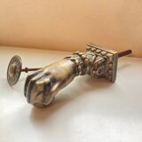 Ancien heurtoir de porte bronze forme main