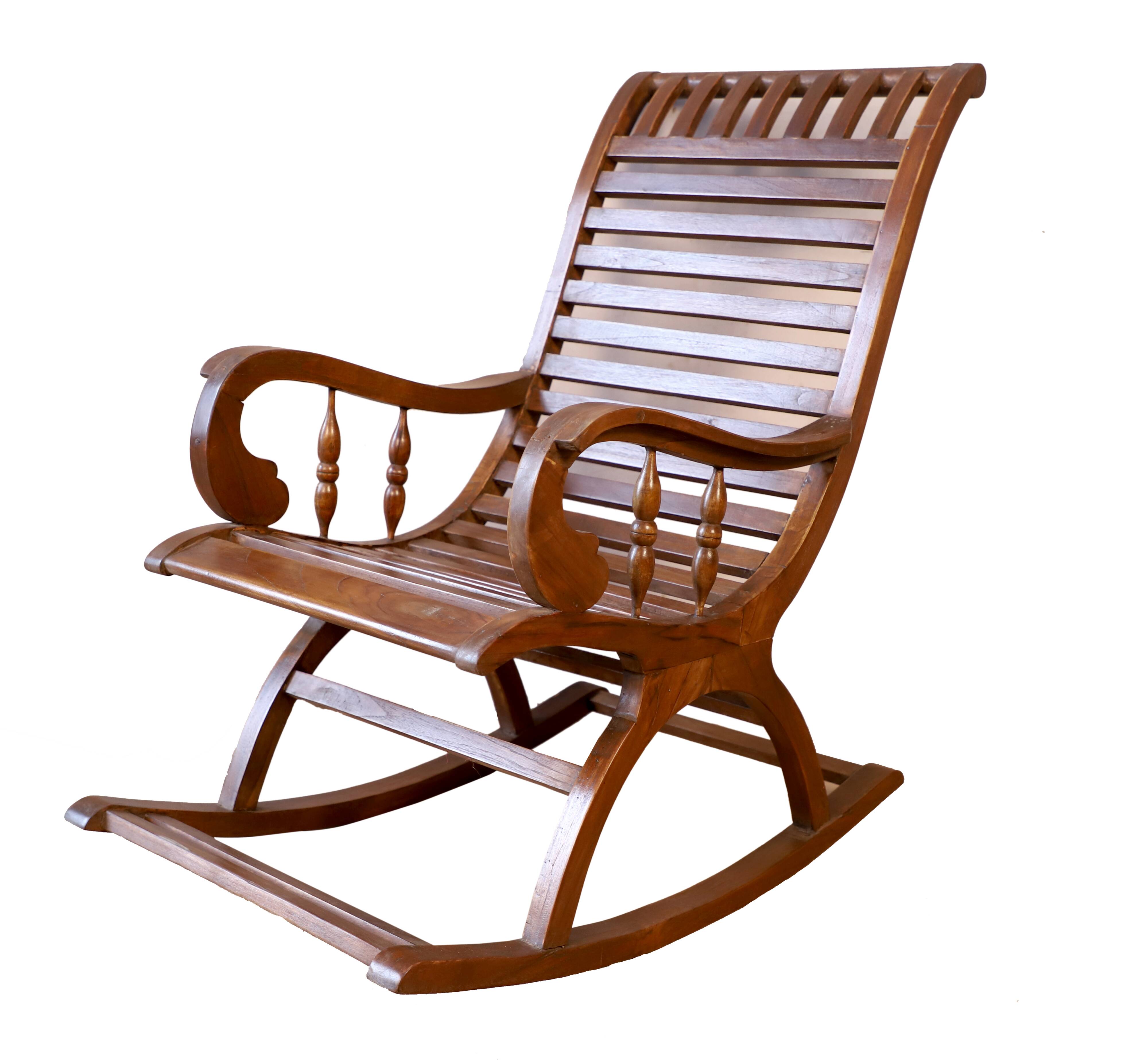 Rocking- chair in teak flesh