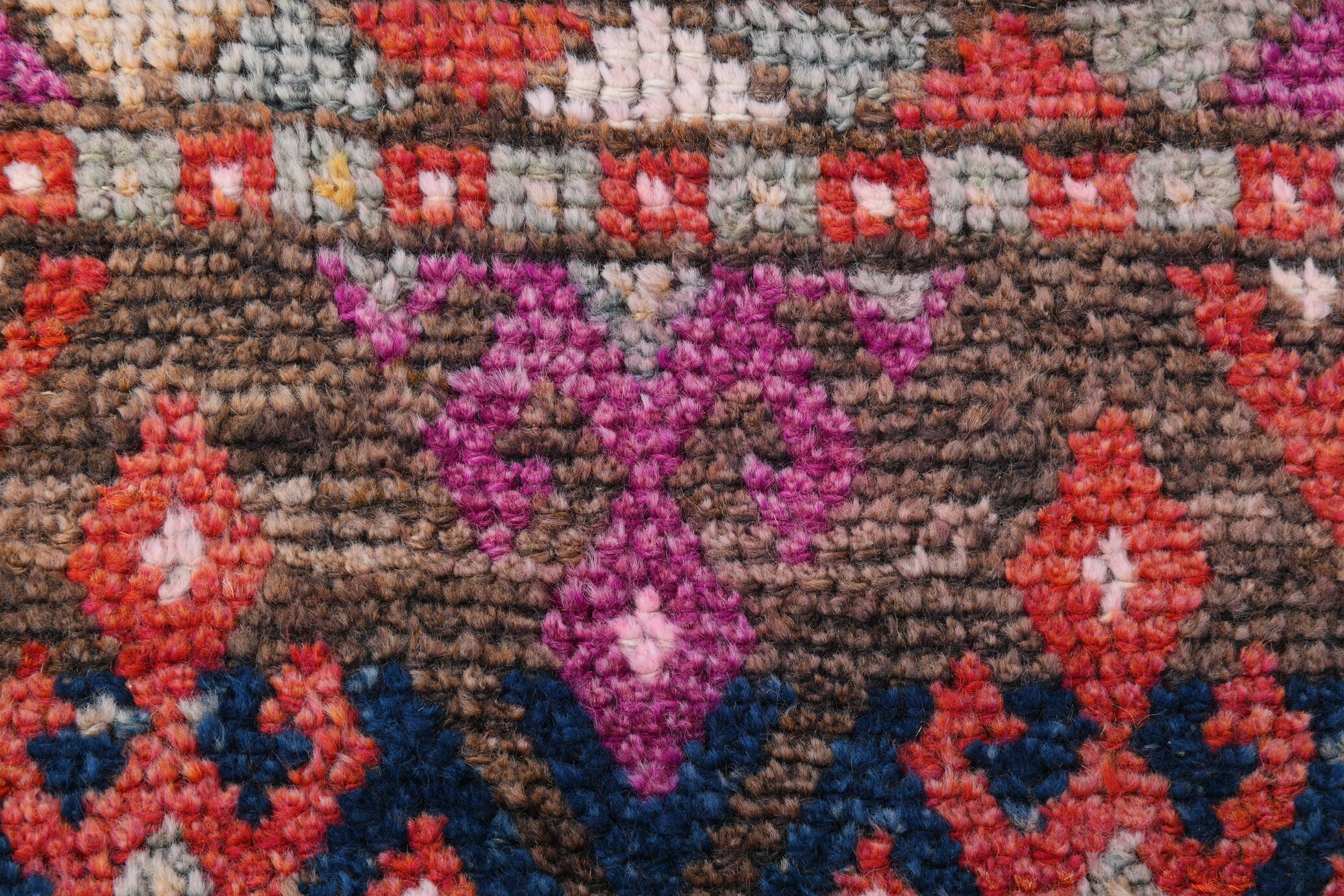 Red Navy Blue Turkish Runner Rug 76x283Cm SK 18873