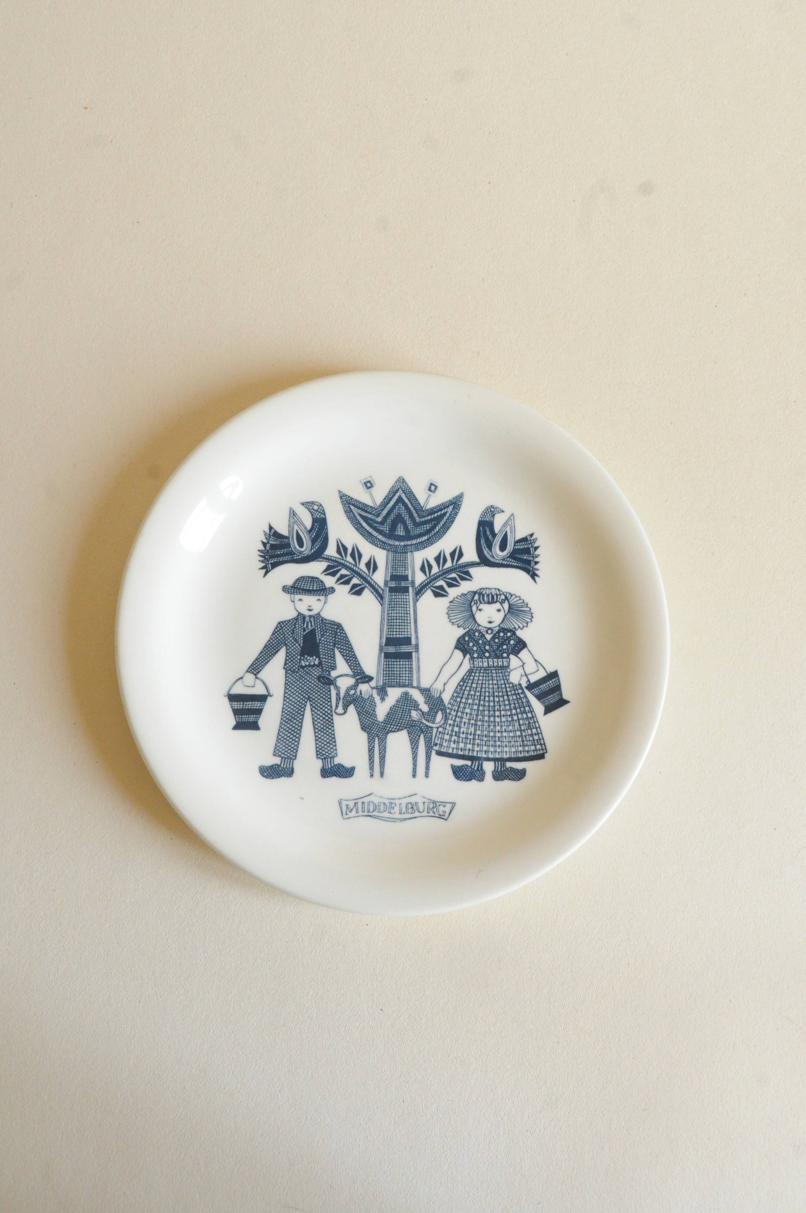 Royal Blue and White Dutch Vintage Folk Decor Plate Collection