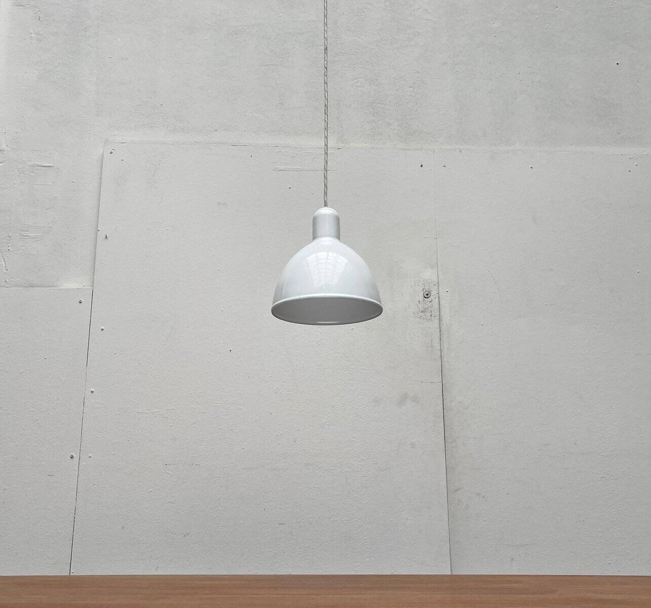 Vintage Danish enamelled pendant lamp model ES by Edgar Schlaefle for Louis Poulsen, 1980s.