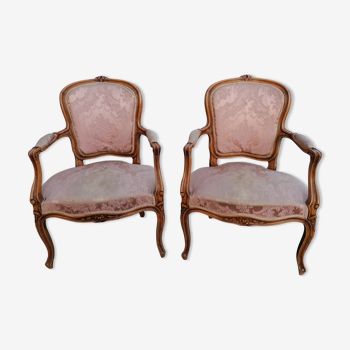 Paire de fauteuils Louis XV