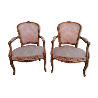 Paire de fauteuils Louis XV