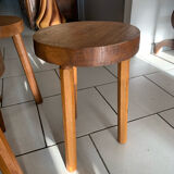 Lot of vintage wooden tripod stools