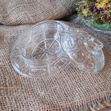 Vintage transparent bell-shaped butter dish