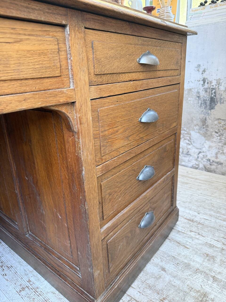1950s oak office counter