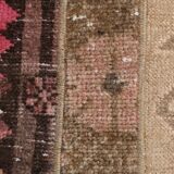 2x9 Brown Cream Persian Vintage Runner Rug, 65x265Cm