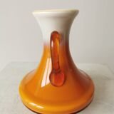 Vintage Murano Cased Glass Vase: Retro Orange Ceramic, 70s Yugoslavia