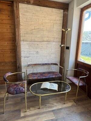 Mid-Century Modern Lounge Set in Brass, 1960s, Set of 4