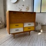 Furniture chest of drawers two-tone 60s