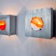 Pair of space-age wall lights, "fusing" glass, Germany, 1970