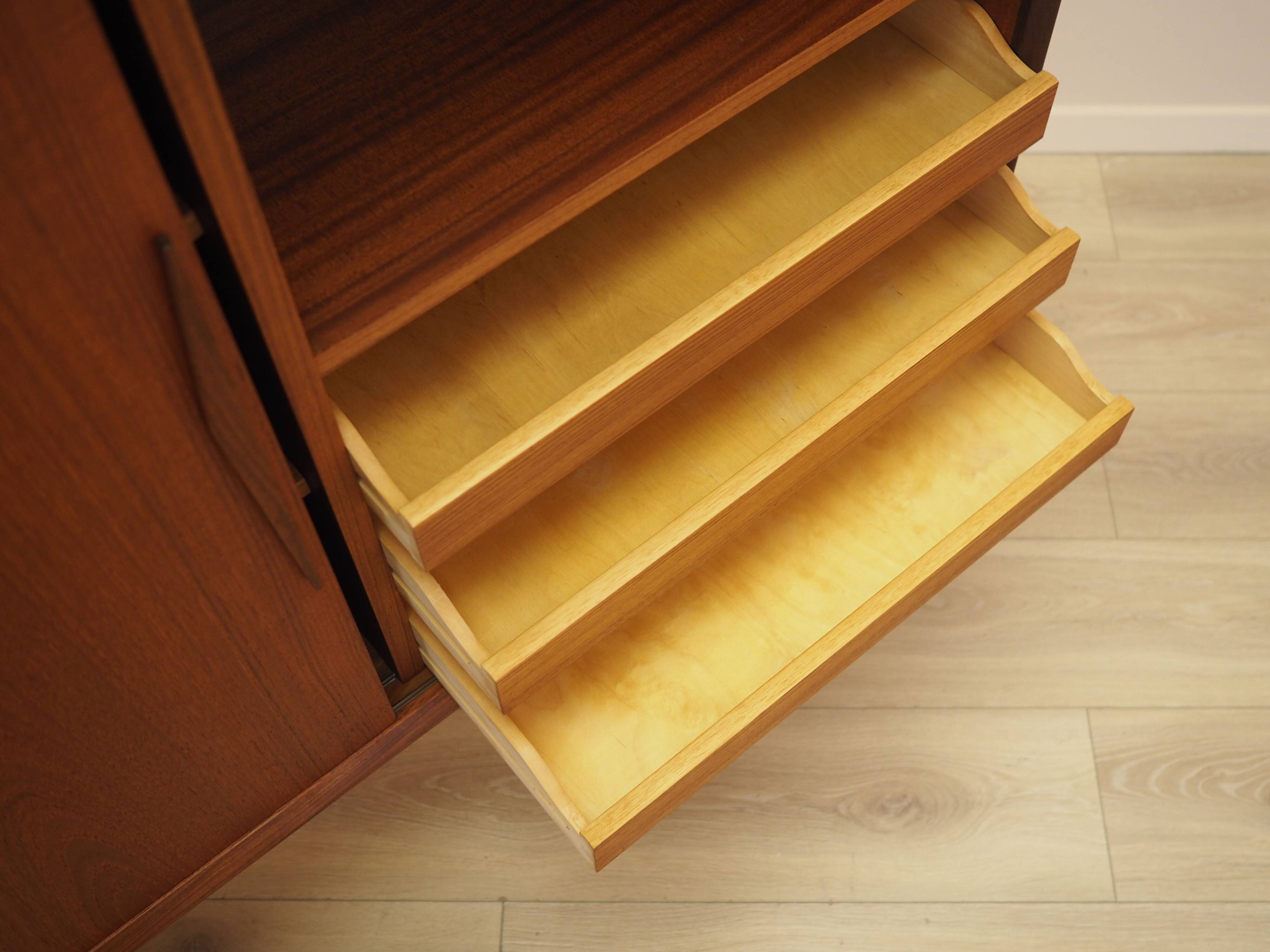 Teak highboard with bar section, Denmark, 1960s