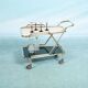 Vintage brass service trolley from the 1960s, Midcentury brass bar trolley.