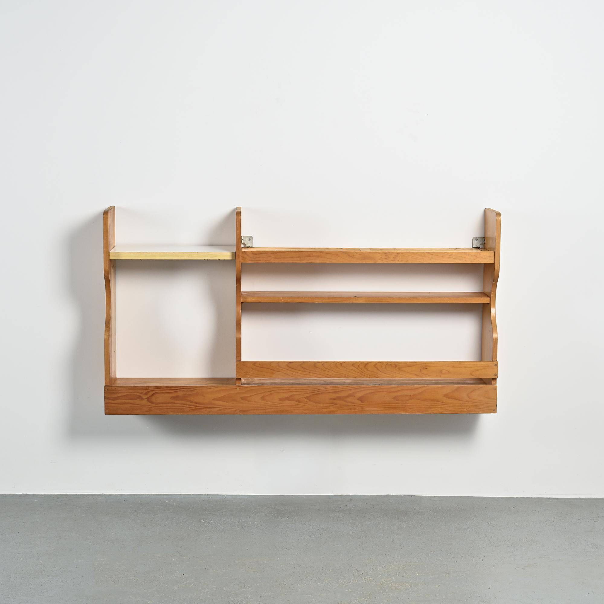 Pine wall-mounted sideboard, Les Arcs 1800, circa 1970