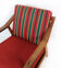 Armchair in oak and upholstered with red fabric, designed by H. Brockmann Pedersen, 1960s