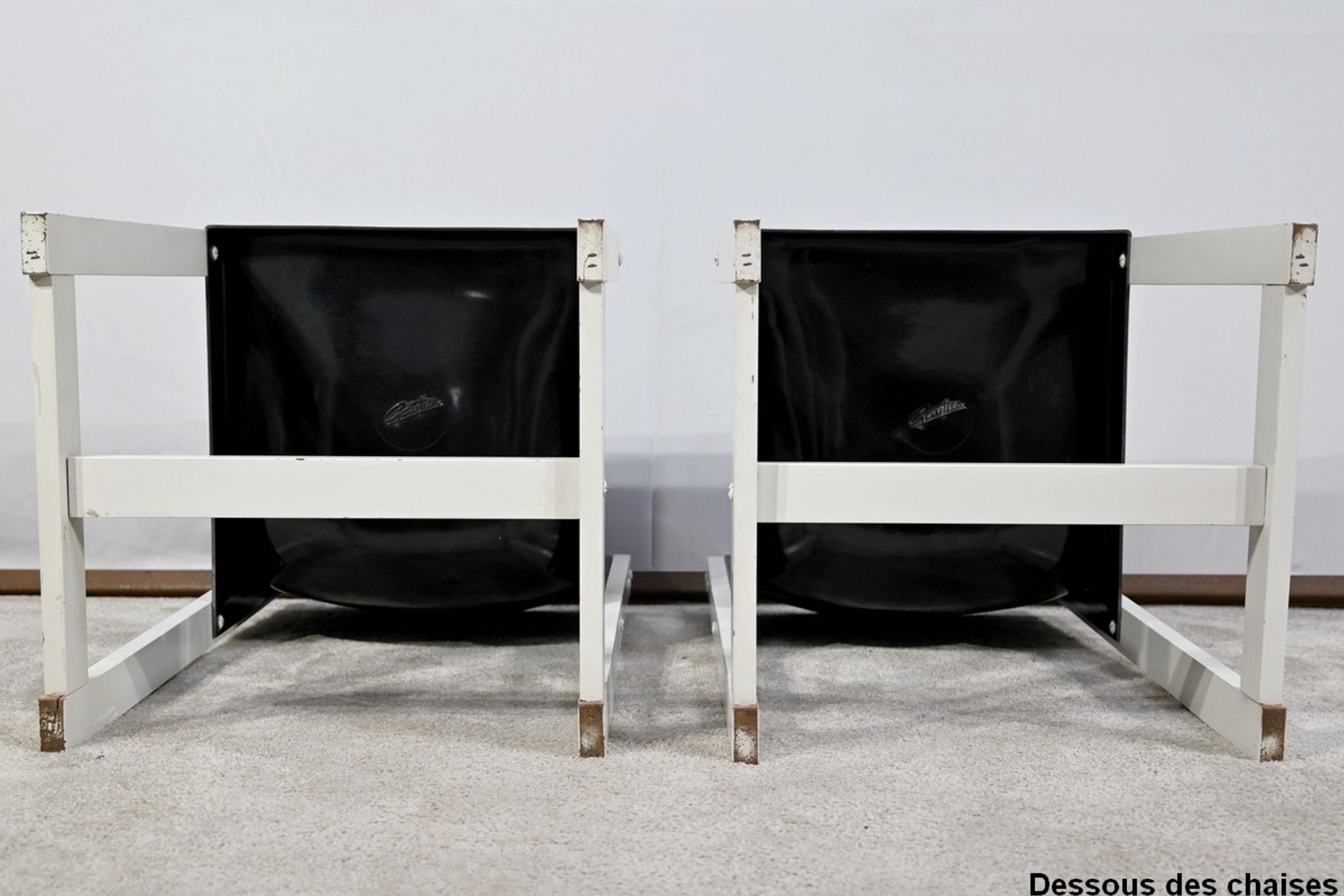 Pair of Lacquered Wooden chairs, signed P.Gautier -1960