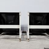 Pair of Lacquered Wooden chairs, signed P.Gautier -1960