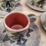 Set of 4 vintage 70s stoneware espresso cups