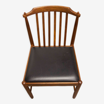 Scandinavian chair 1960 in teak and skaï