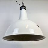 Large Industrial British White Enamel Pendant Lamp from Benjamin, 1960s