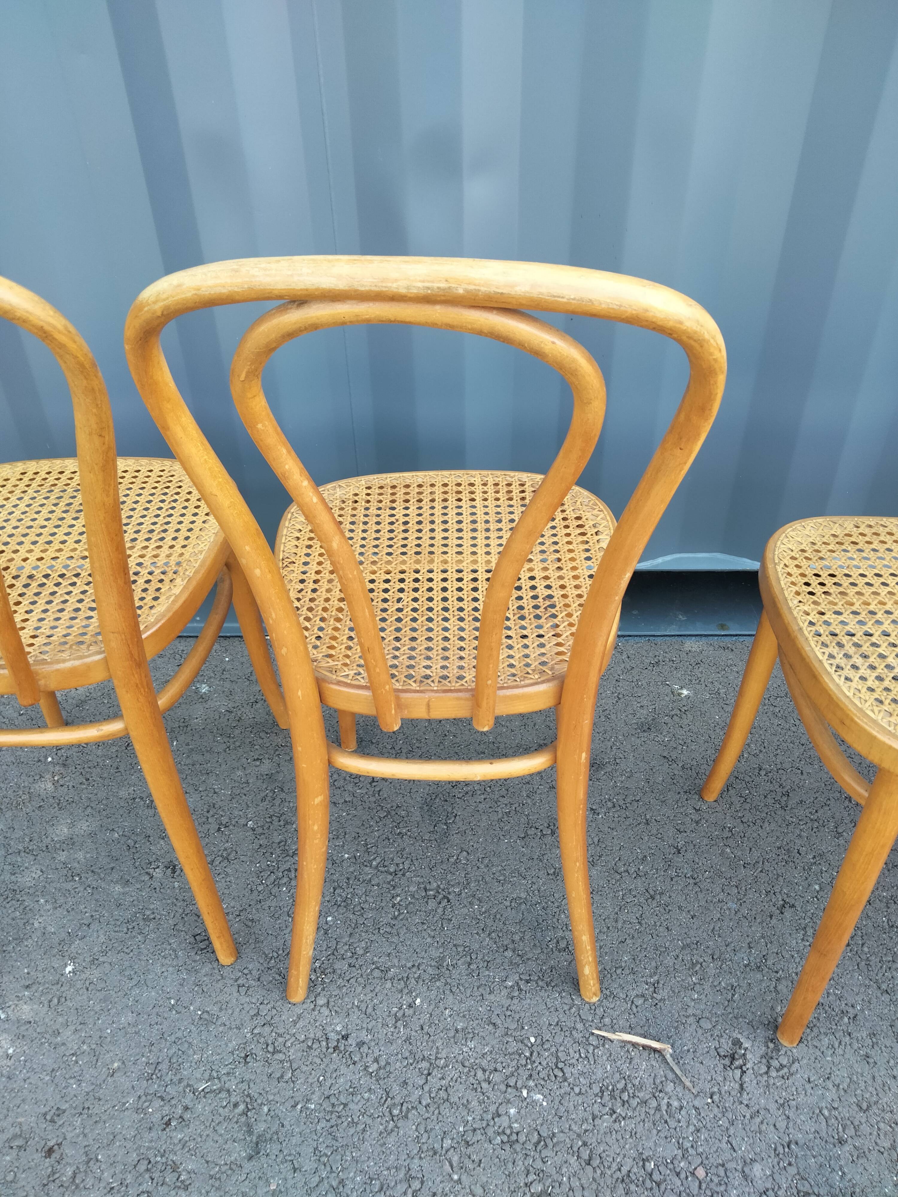 6 chairs canned old vintage bistro