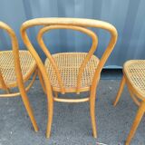 6 chaises cannées ancien bistrot vintage
