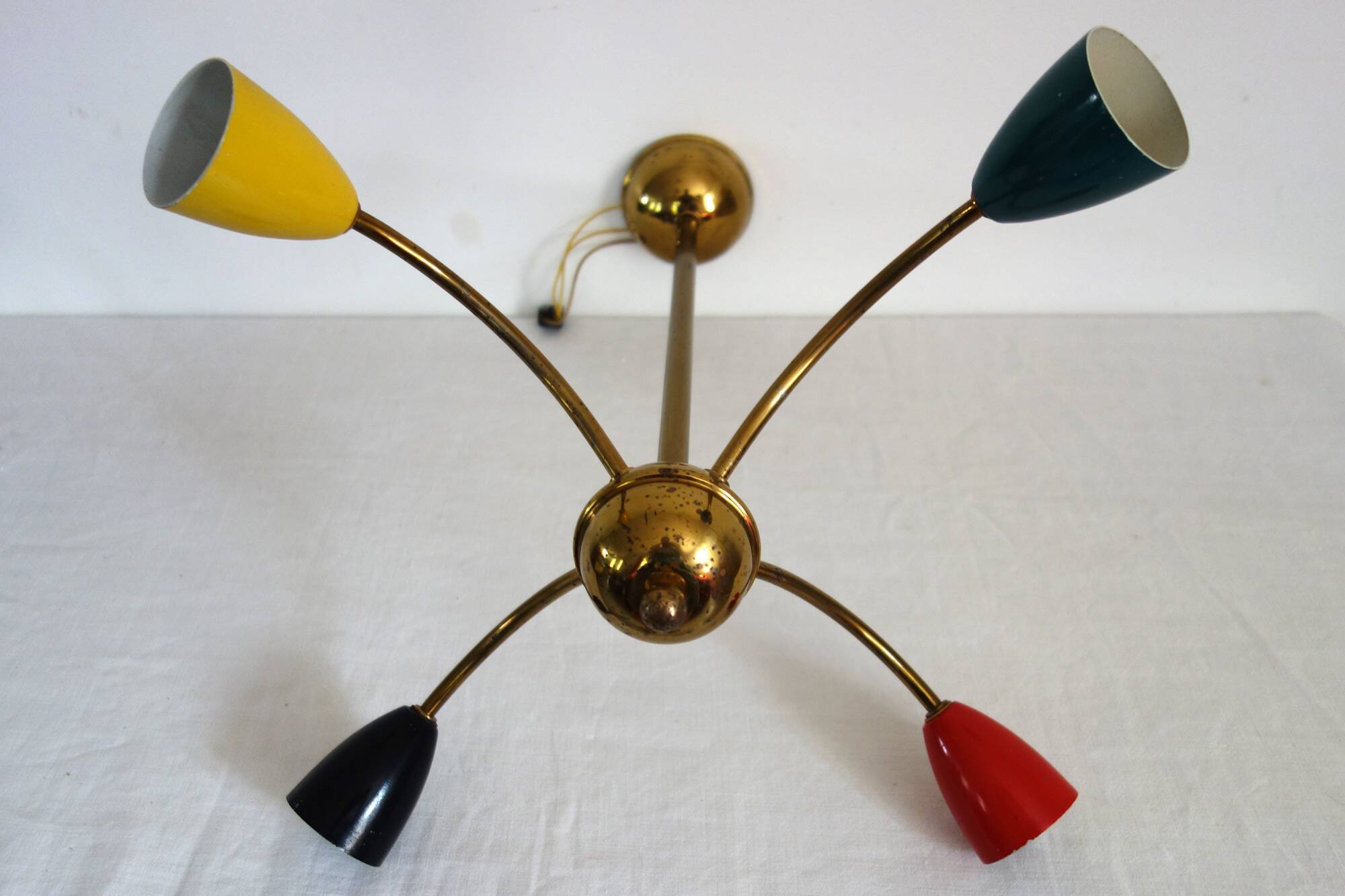Lustre Spoutnik 4 branches années 60