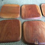 Set of 8 wooden plates