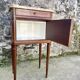 Louis XVI style bedside table in bronze, marble and ceramic