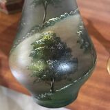 Signed glass paste vase