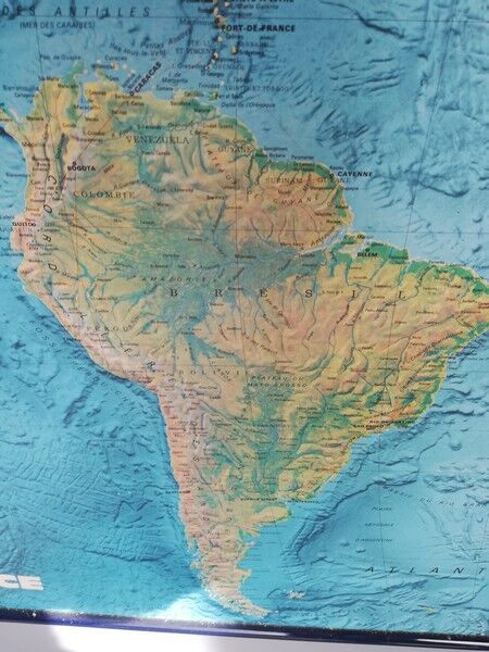 IGN Air France vintage planisphere world map 1980