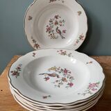 Set of 6 hollow plates Digoin Sarreguemines, Condé model